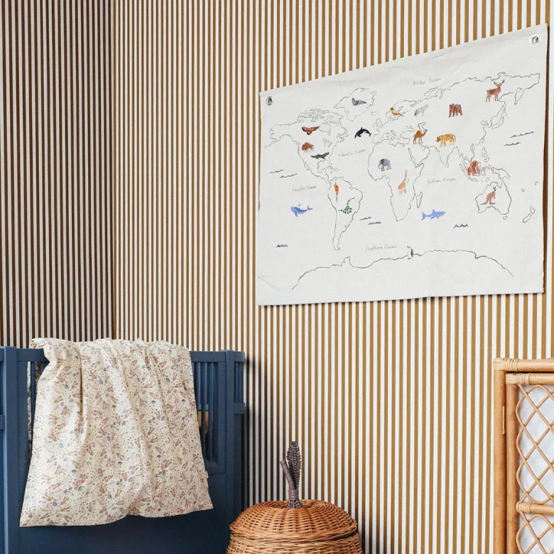 ferm Living Wall Hanging/Textile Art, The World - Off-White