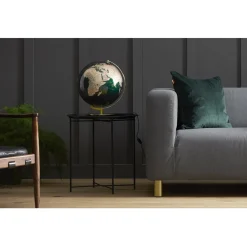 Globus Lamp in Green & Brass, Illuminated Globe
