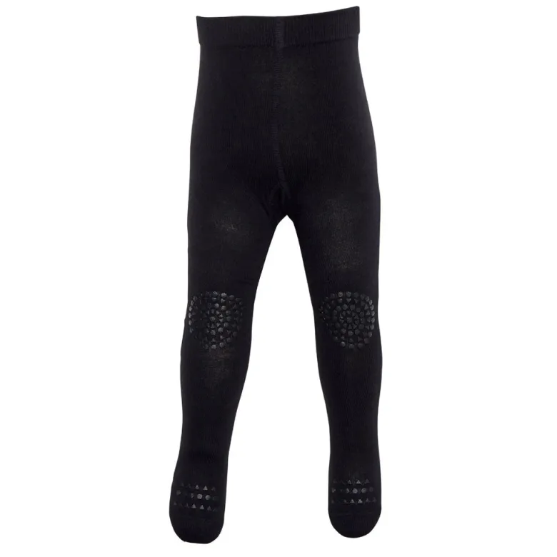 GoBabyGo Crawling Tights with Non-Slip Dots, Black