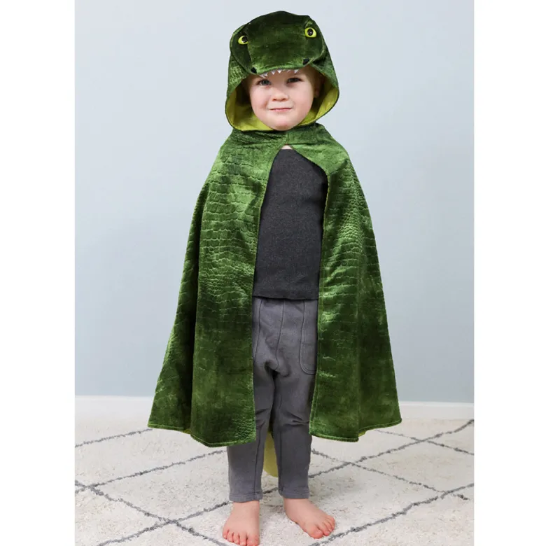 Great Pretenders Animal Costume, T-Rex Dinosaur Cape with Hood - Size 4-5 Years
