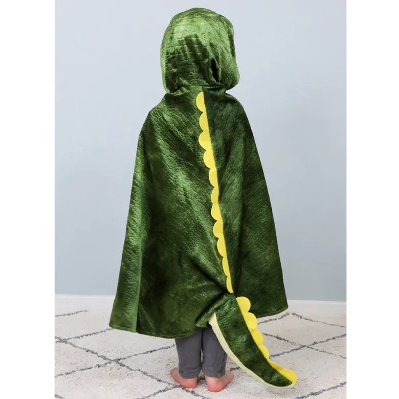 Great Pretenders Animal Costume, T-Rex Dinosaur Cape with Hood - Size 4-5 Years