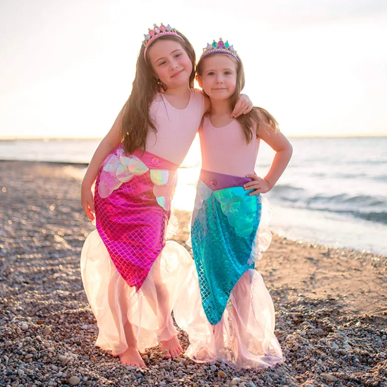 Great Pretenders Costume, Mermaid Skirt and Tiara in Pink - Size 4-6 Years