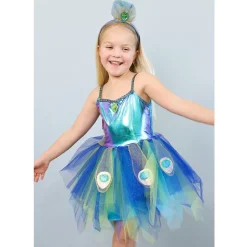 Great Pretenders Costume, Peacock Dress and Headband - Size 4-6 Years