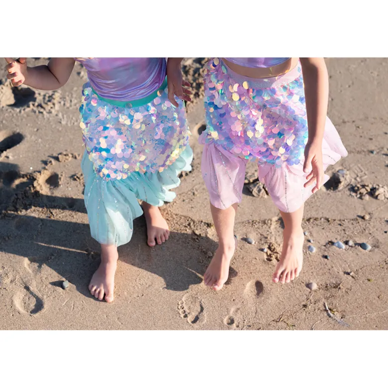 Great Pretenders Costume, Bling Bling Mermaid Skirt and Hair Clips, Mint - Size 4-6 Years