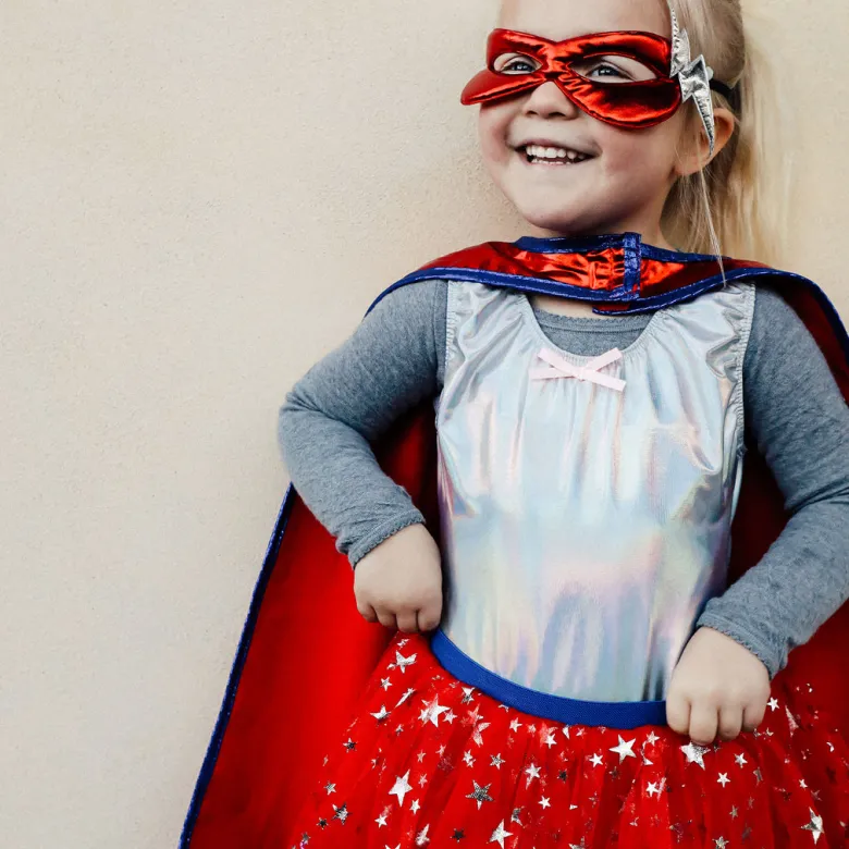 Great Pretenders Dress-Up Costume, Superhero Girl with Mask - Size 4-6 Years