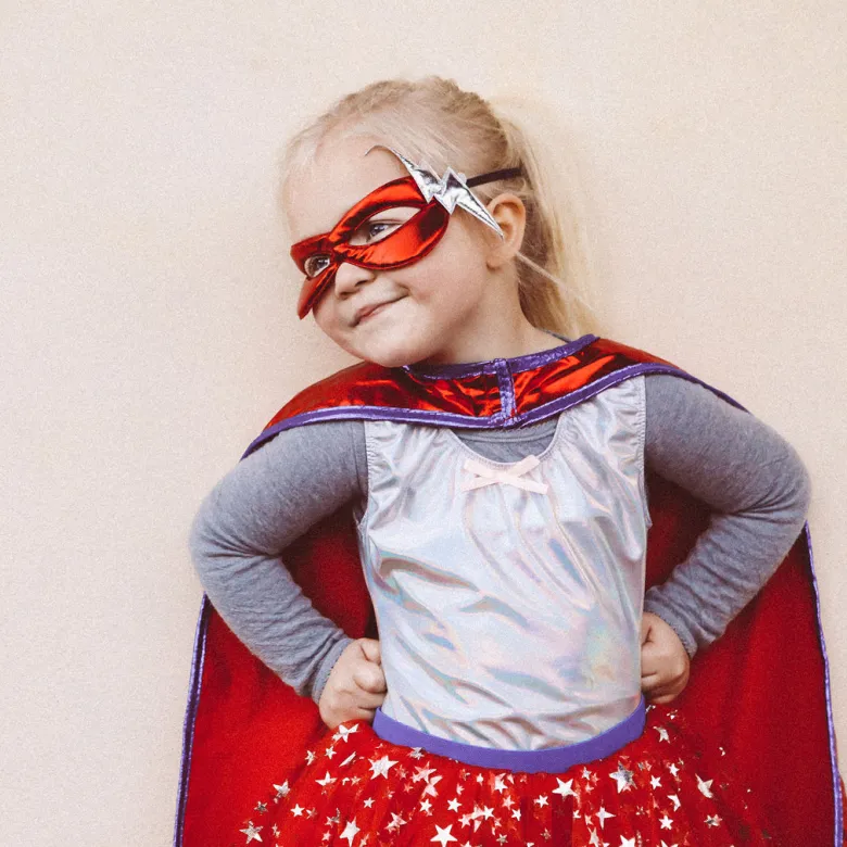 Great Pretenders Dress-Up Costume, Superhero Girl with Mask - Size 4-6 Years