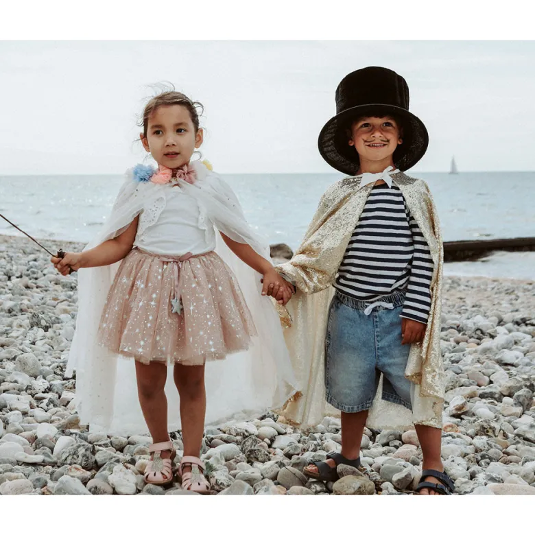 Great Pretenders Dress-Up Costume, Sequin Princess Cape, Gold - Size 4-6 Years