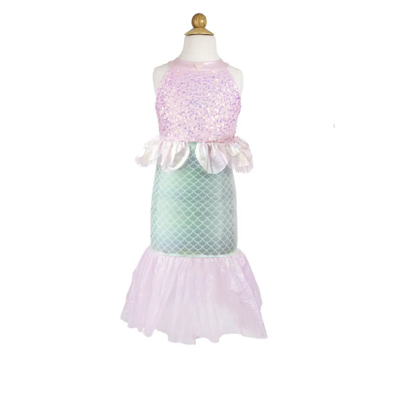Great Pretenders Dress-up Costume, Mermaid Dress, Misty Pink - Size 3-8 Years
