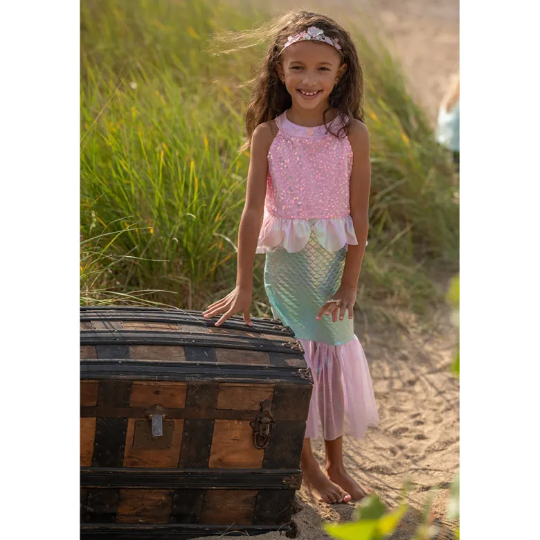 Great Pretenders Dress-up Costume, Mermaid Dress, Misty Pink - Size 3-8 Years