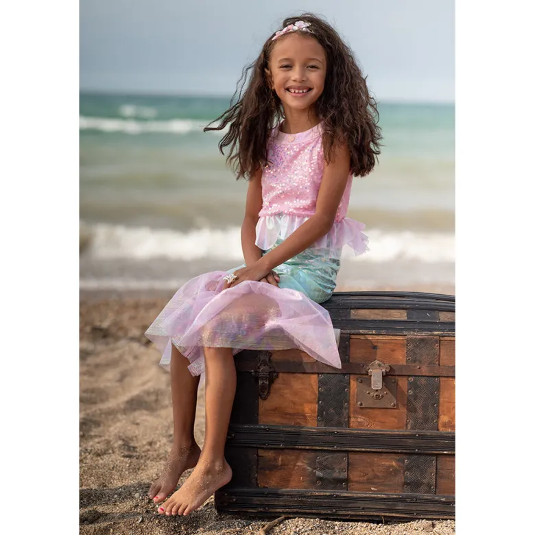 Great Pretenders Dress-up Costume, Mermaid Dress, Misty Pink - Size 3-8 Years