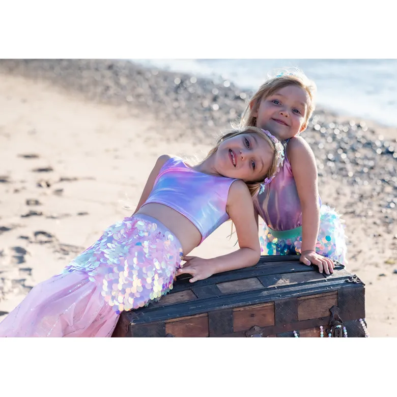 Great Pretenders Dress-Up, Bling Bling Mermaid Skirt and Hair Clips, Pink - Size 4-6 Years