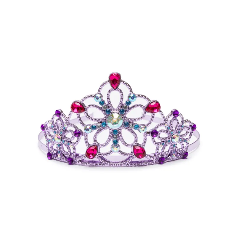 Great Pretenders Headband with Diadem, Purple Glitter