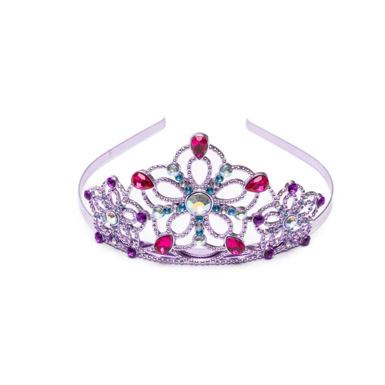 Great Pretenders Headband with Diadem, Purple Glitter