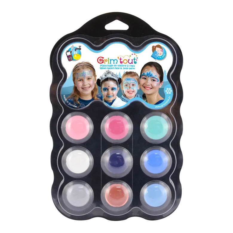 Grim Tout Face Paint Palette, Snowqueen – 9 Vibrant Colours