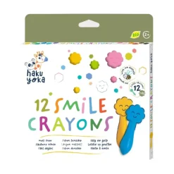 Haku Yoka, 12 Colored Crayons – Smiling Faces