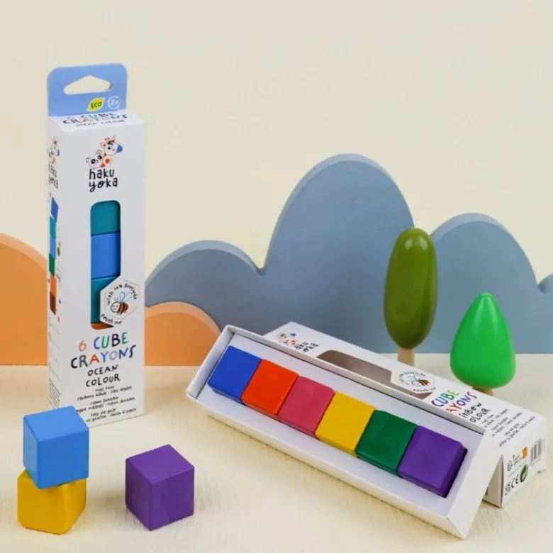 Haku Yoka, Square Crayons - Rainbow Colors