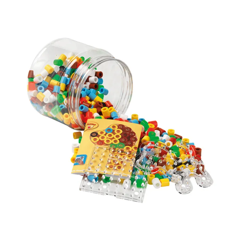 Hama Maxi Beads and Bead Plate in Tub, Yellow - 400 Beads