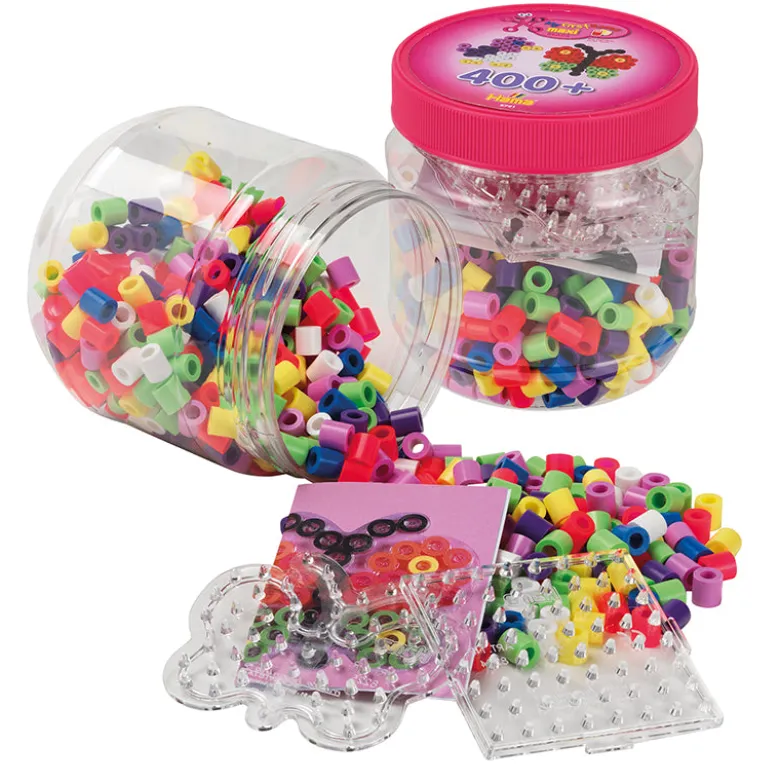 Hama Maxi Beads and Pegboard Set in Tub, Pink - 400 Beads
