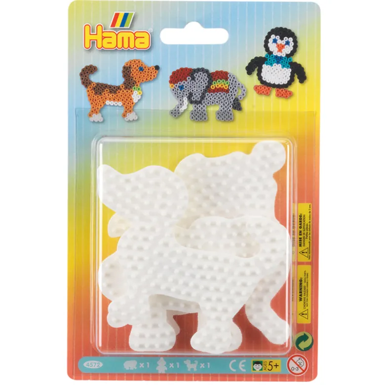 Hama Midi Bead Boards, Set of 3 - Elephant, Penguin, and Dog