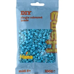 Hama Midi Beads in Bag, Azure Blue - 1000 pcs