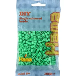 Hama Midi Beads in Bag, Light Green - 1,000 pcs