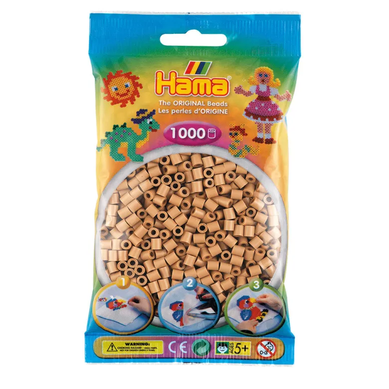 Hama Midi Beads in Bag, Light Nougat - 1000 Pieces