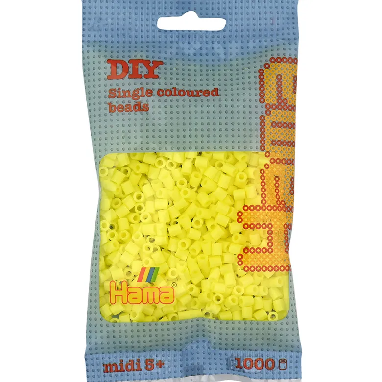 Hama Midi Beads in Bag, Pastel Yellow - 1000 Pieces
