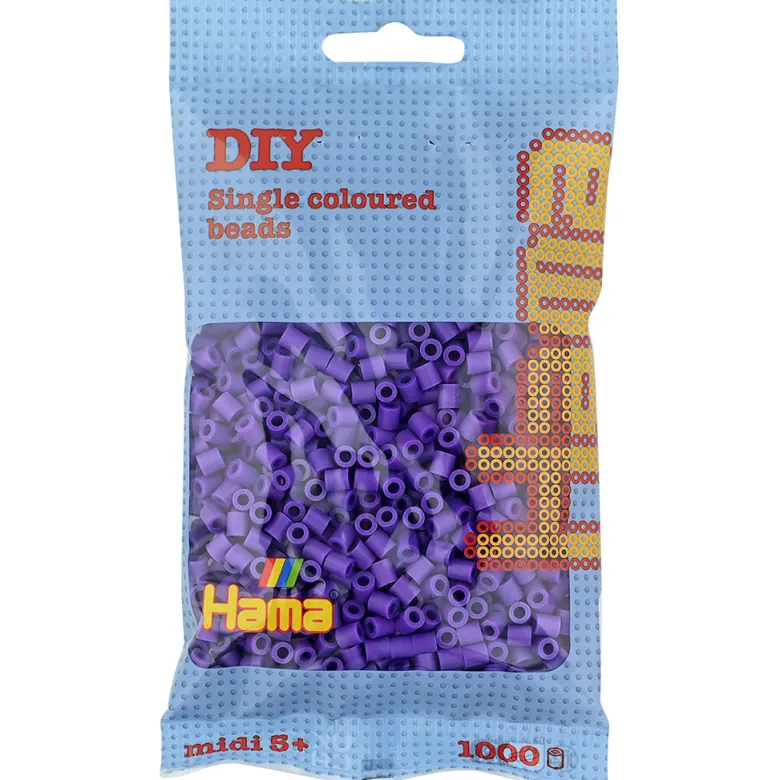 Hama Midi Beads in Bag, Purple - 1000 pcs