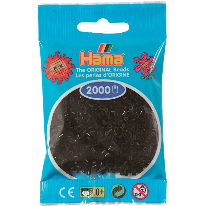 Hama Mini Beads, Black – 2,000 pcs, in Bag