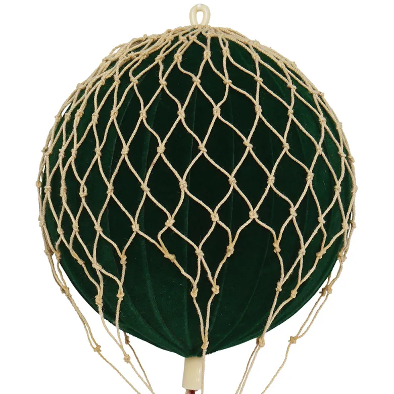 Hot Air Balloon, Velvet Green – H: 13 x D: 8.5 cm
