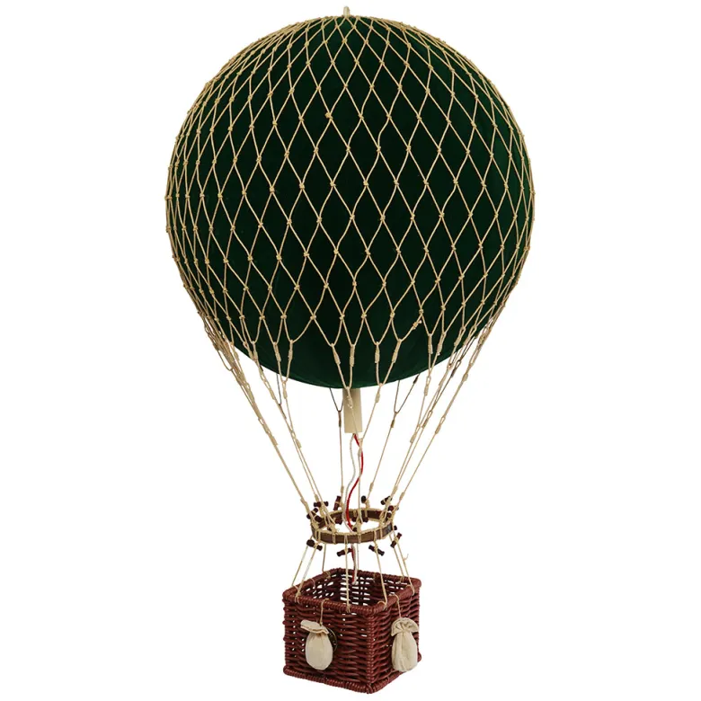 Hot Air Balloon, Velvet Green – H: 56 x D: 32 cm