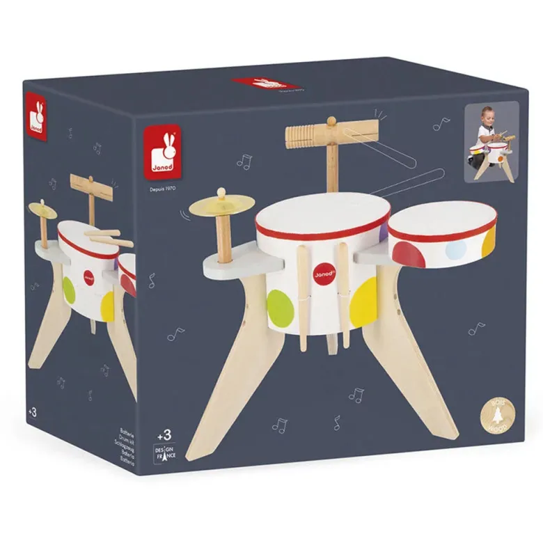 Janod Drum Set – Confetti