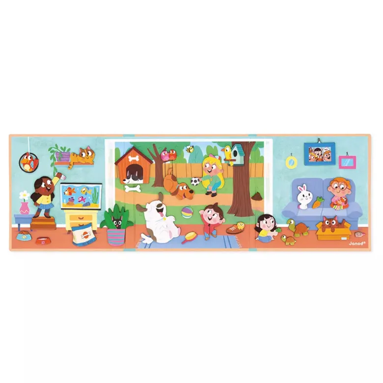 Janod Magnet Book, 30 pcs – Pets