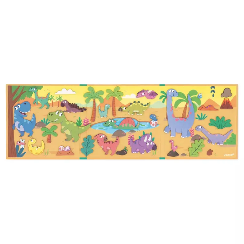 Janod Magnetic Book – Dinosaurs, 30 pcs.