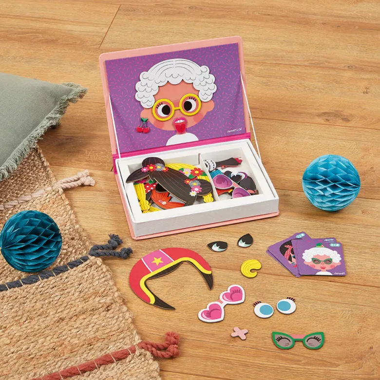 Janod Magnetic Book: Wacky Faces for Girls
