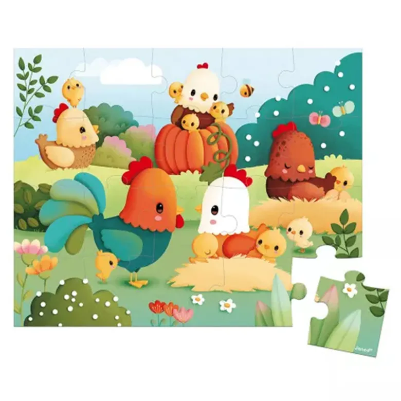 Janod Puzzle in Suitcase, Welcome to the Farm - 20 Pieces