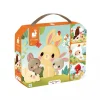 Janod Puzzle, 4-in-1 with Progressive Difficulty, 6, 9, 12, and 16 Pieces - Farmyard