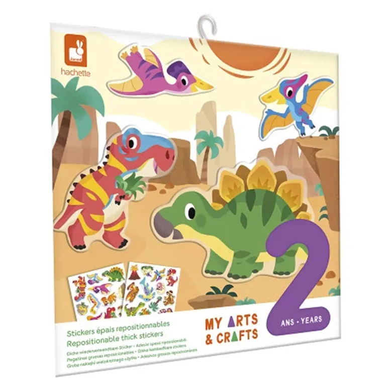 Janod Reusable Thick Stickers, Dinosaur