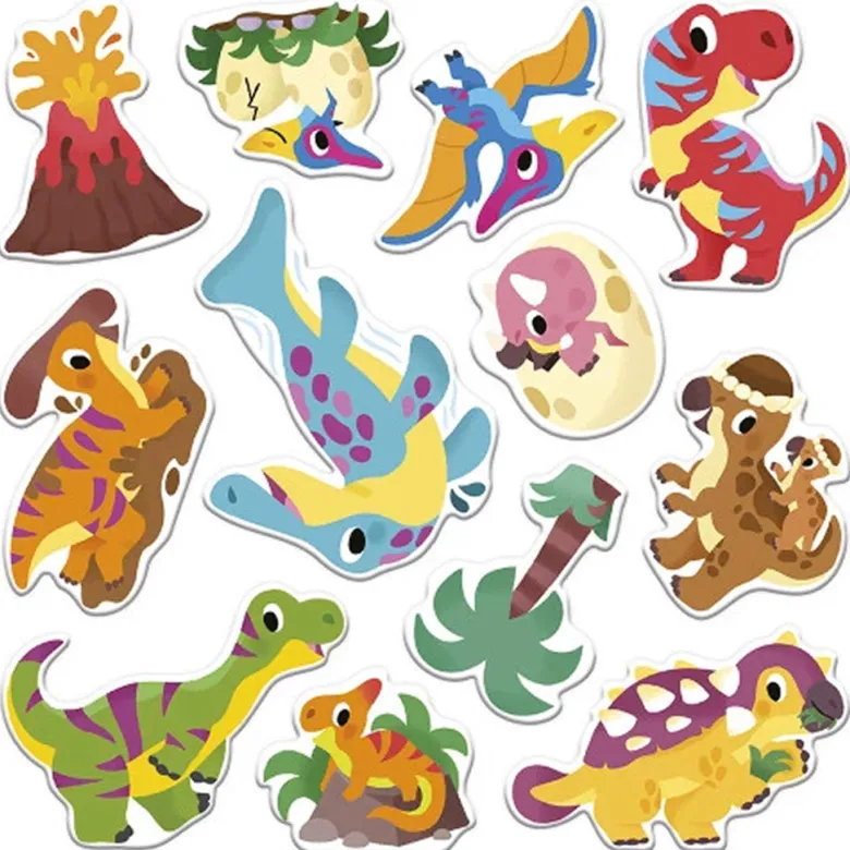 Janod Reusable Thick Stickers, Dinosaur