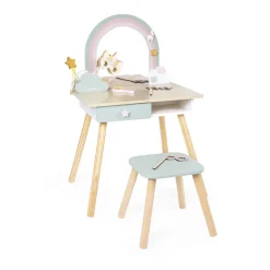 Janod Wooden Makeup Vanity Table and Stool