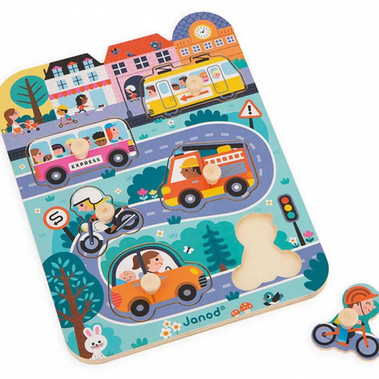 Janod Wooden Puzzle, In the City - 6 Pieces
