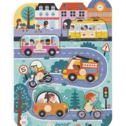 Janod Wooden Puzzle, In the City - 6 Pieces