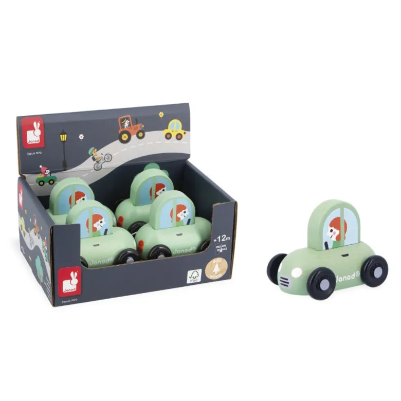 Janod Wooden Toy Car, Passenger Car