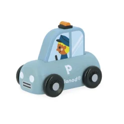 Janod Wooden Toy Car, Police Car