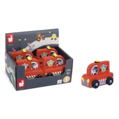 Janod Wooden Toy Vehicle, Fire Truck