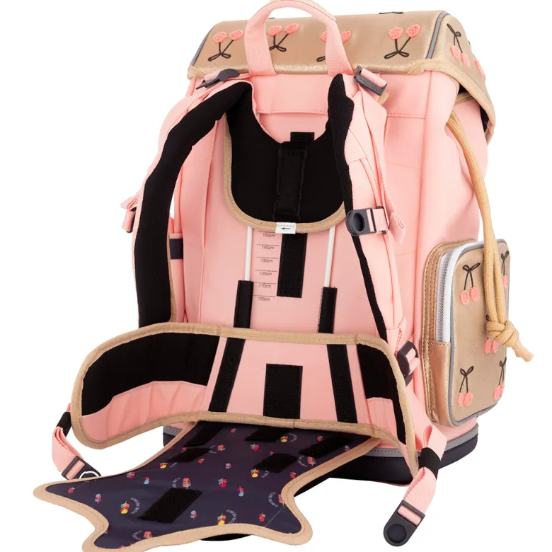 Jeune Premier Ergonomic Backpack, Cherry Pompon - For Ages 6-10