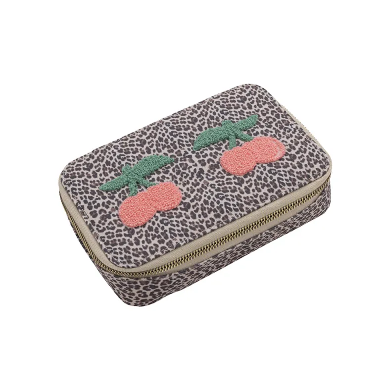 Jeune Premier Pencil Case with Contents, Leopard Cherry