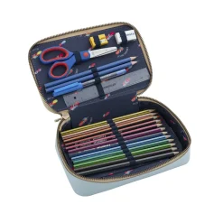 Jeune Premier Pencil Case with Contents, Leopard Cherry