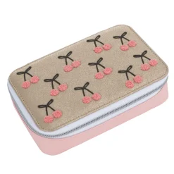 Jeune Premier Pencil Case with Accessories, Cherry Pompon