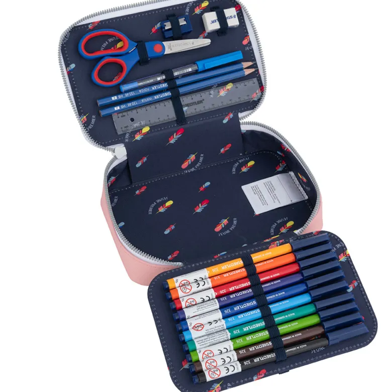 Jeune Premier Pencil Case with Accessories, Cherry Pompon